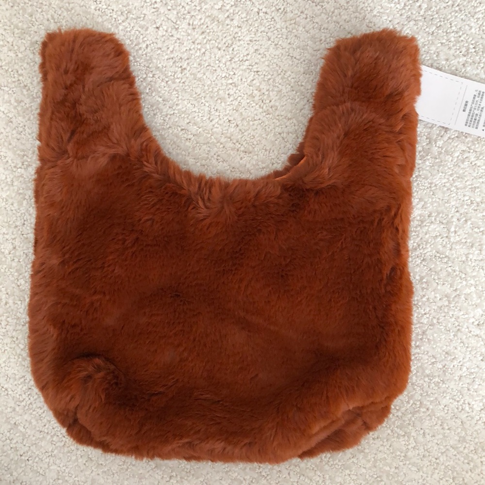 faux fur knot purse